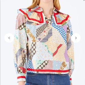 NWT Hunter Bell Patchwork Gibson Blouse- size Medium